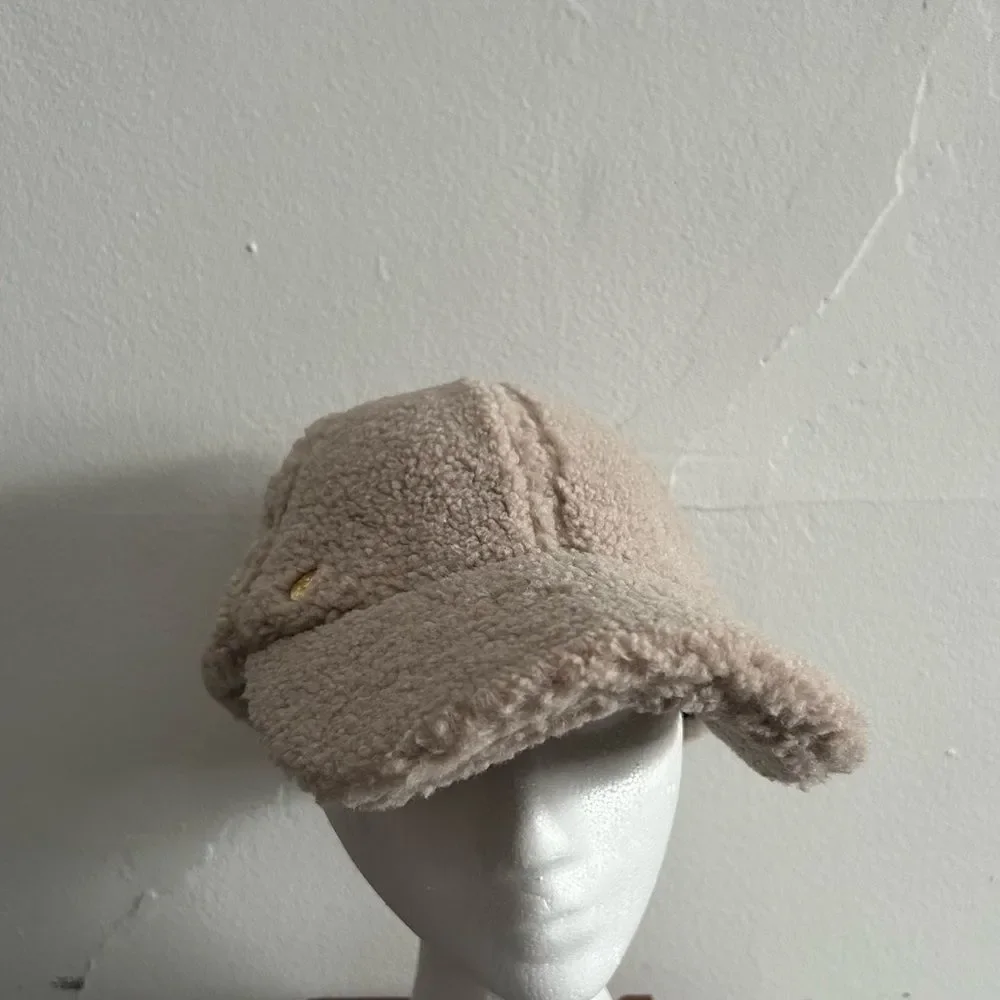 BCBGeneration Sherpa Teddy Faux Fur Baseball Cap Hat One Size